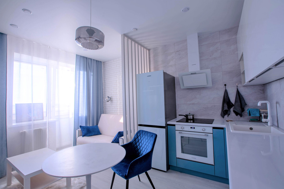 Дизайн - проект однокомнатной квартиры для молодой пары. Фотографии реализации.