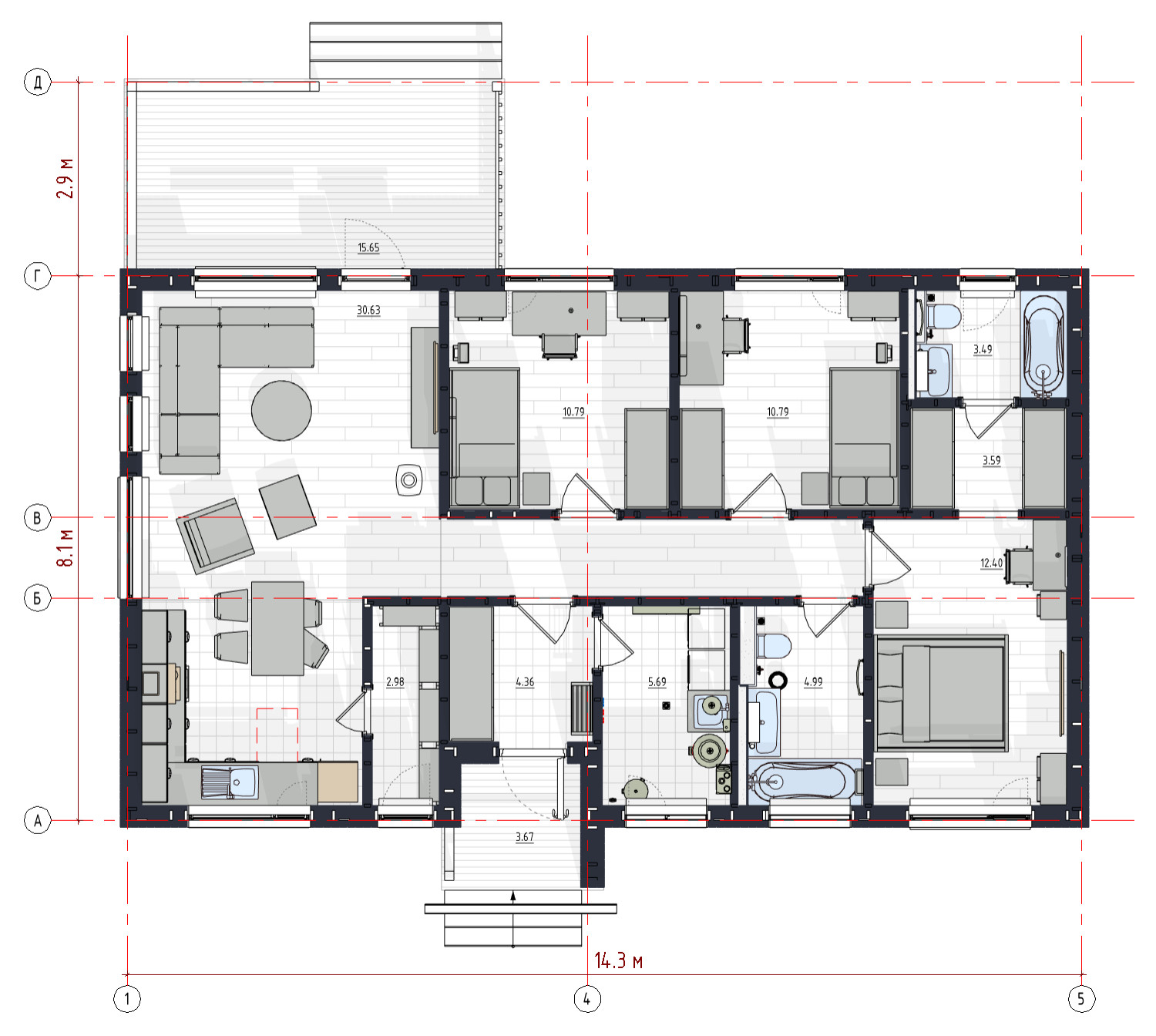 План 1 этажа