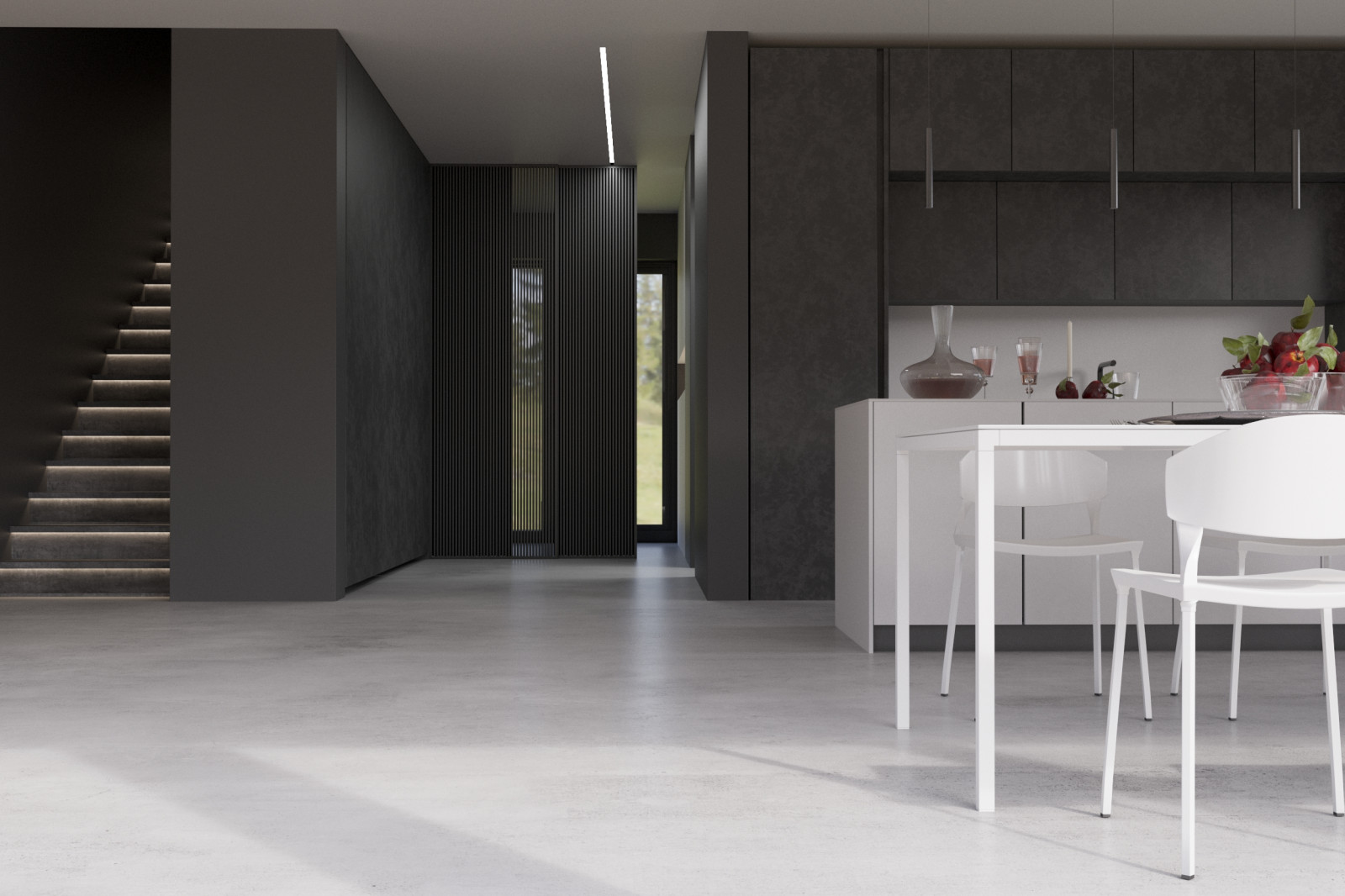 Визуализация проекта коттеджа студии 13/72 . Гостиная