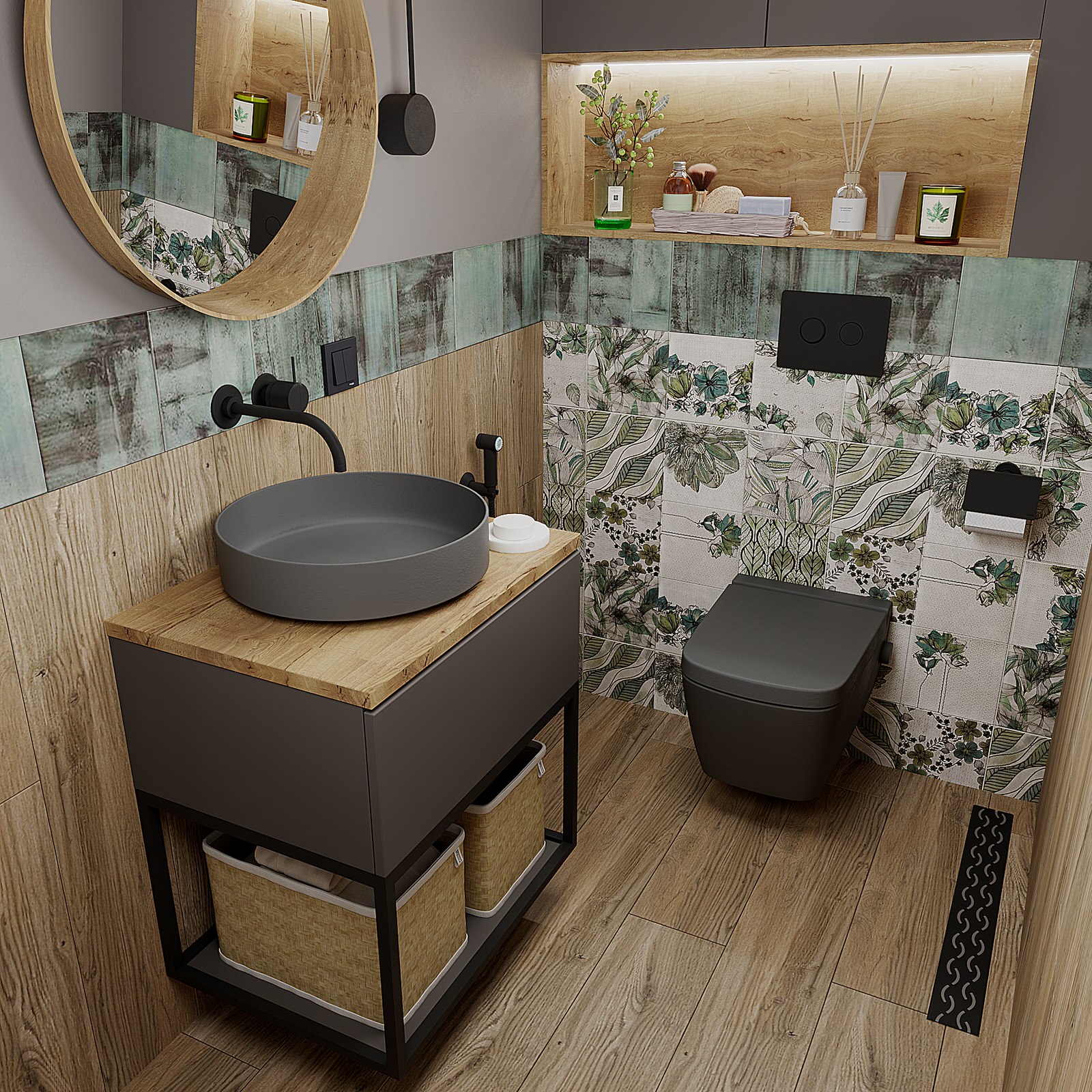 Мужской санузел с душевой