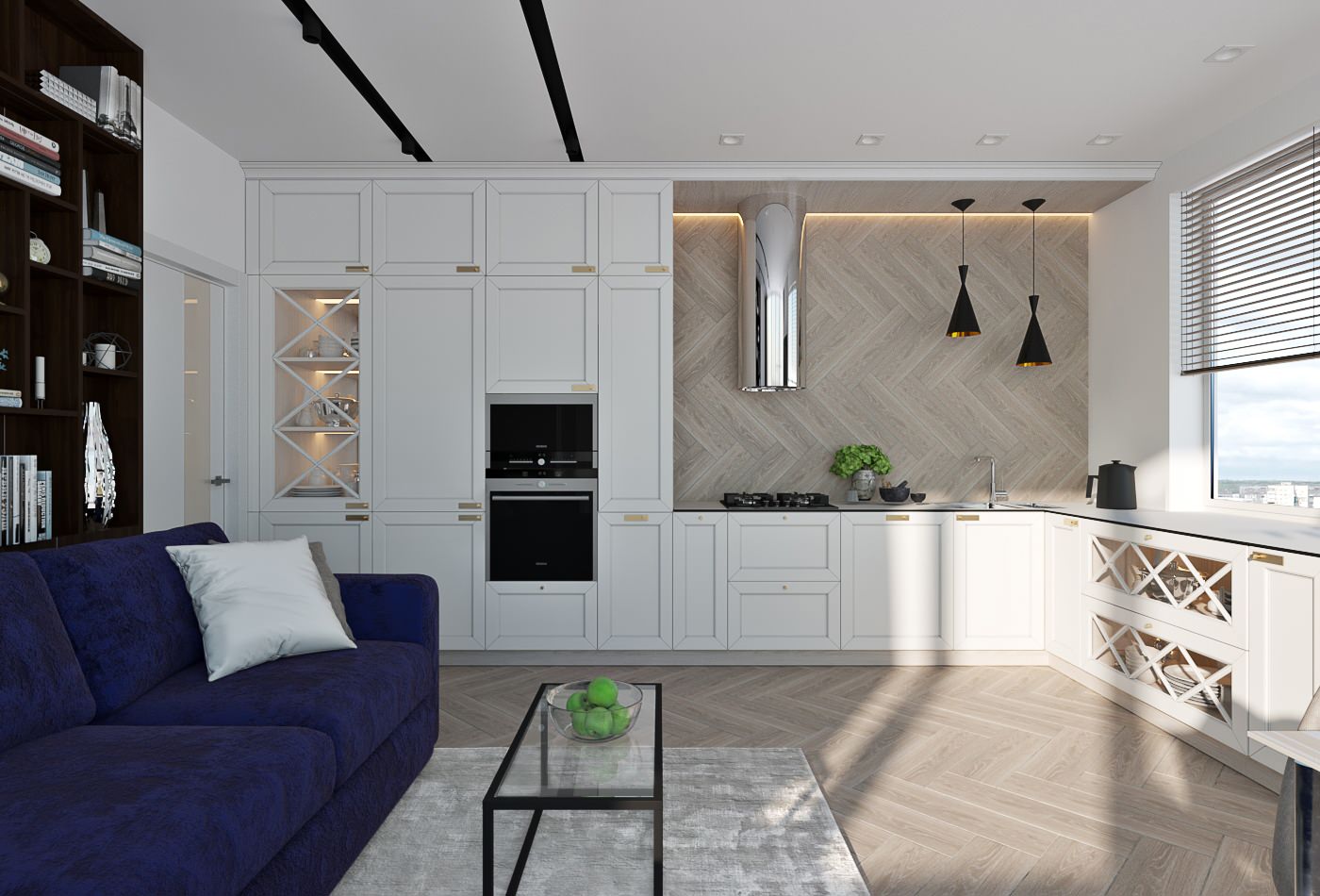 Open kitchen - living room interior design