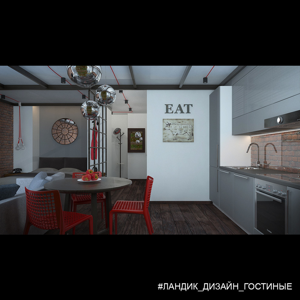 Стилизация лофта в небольшой студии