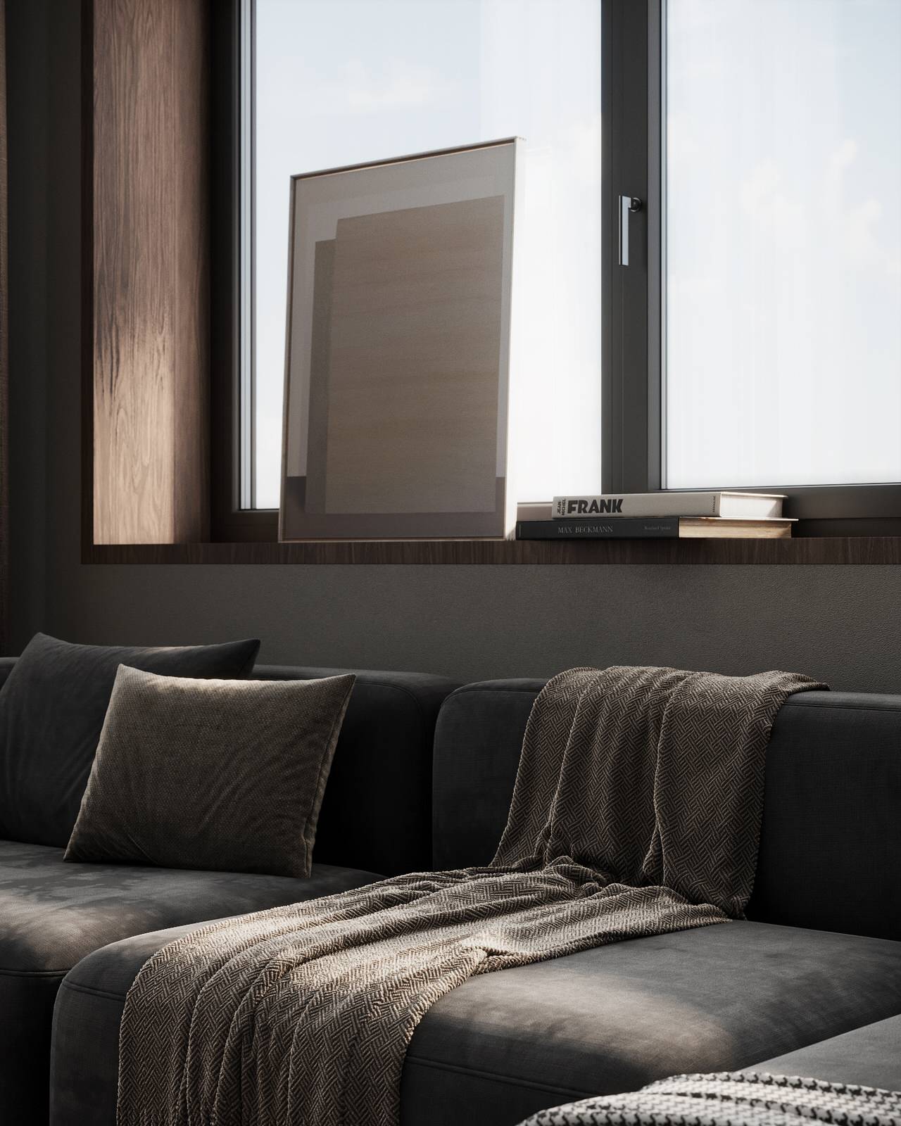 Монохромная квартира с террасой.