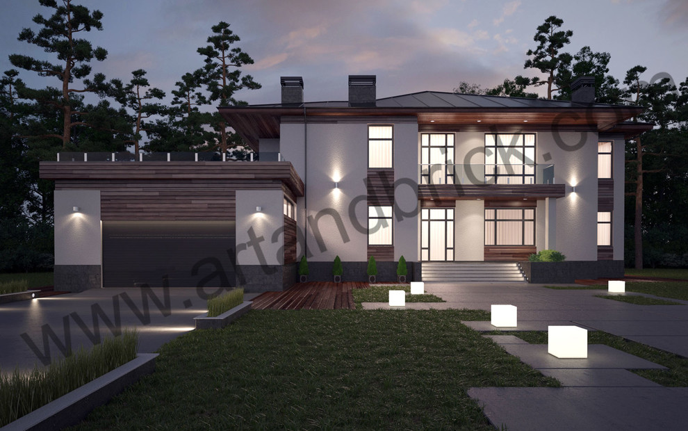 Обложка проекта: Проект коттеджа в современном стиле (Московская область)