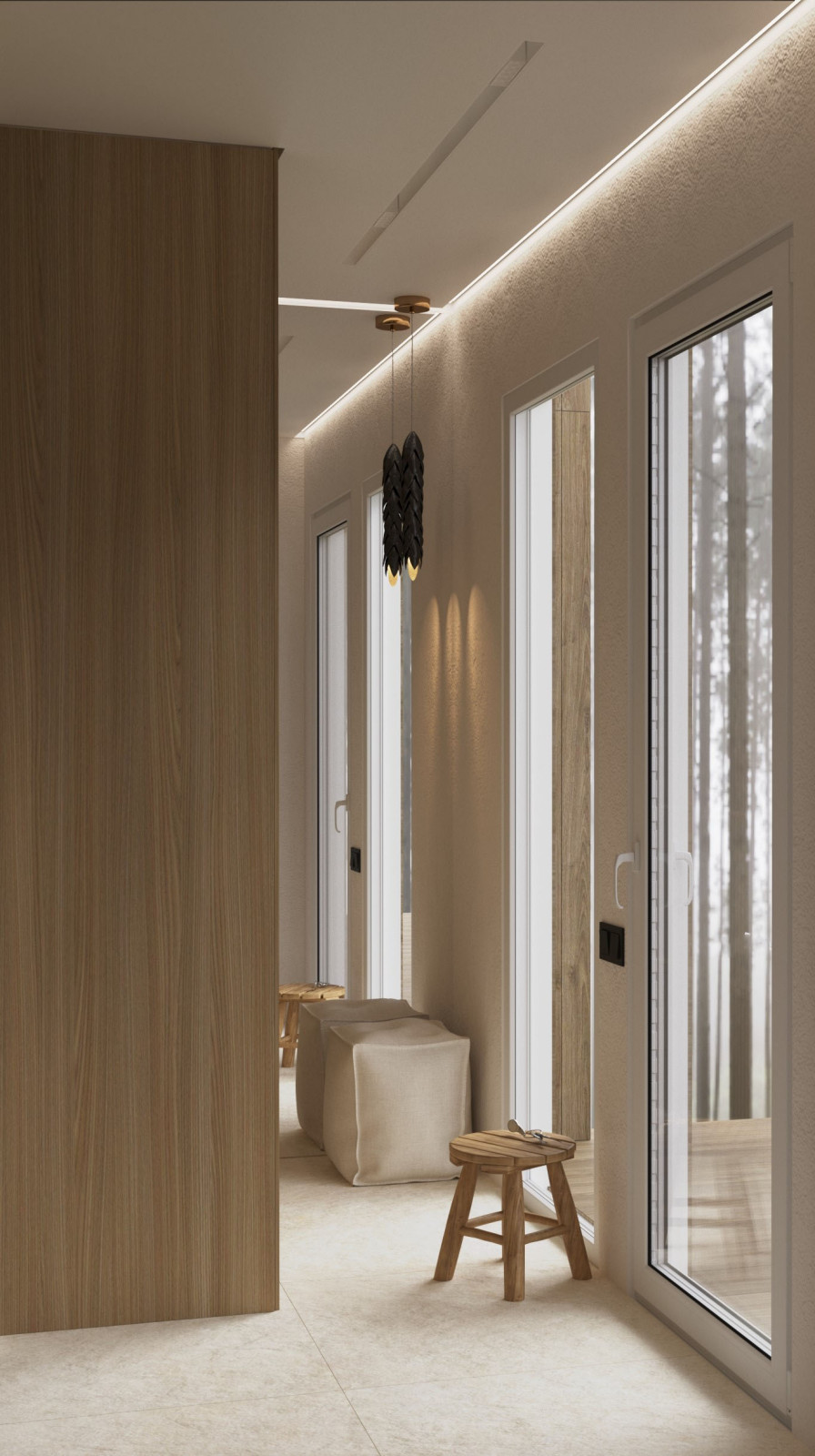 Проект загородного дома в Ленинградской области, стиль джапанди