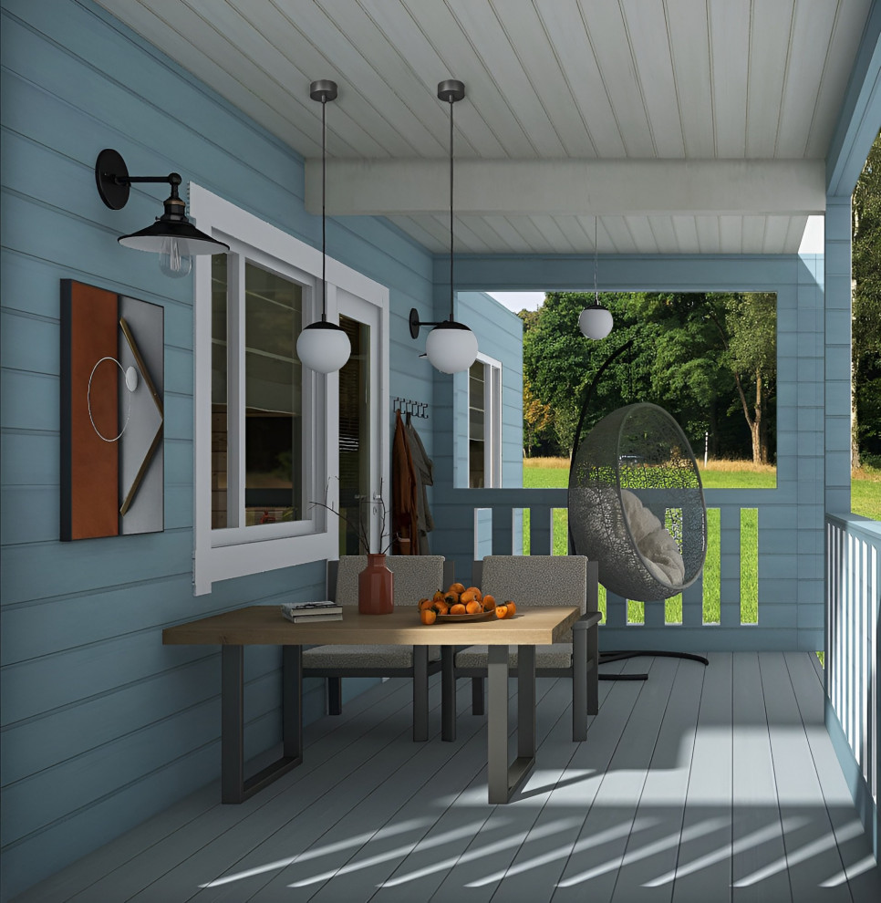 Крыльцо-терраса в частном доме из клееного бруса, 11.5 кв.м.