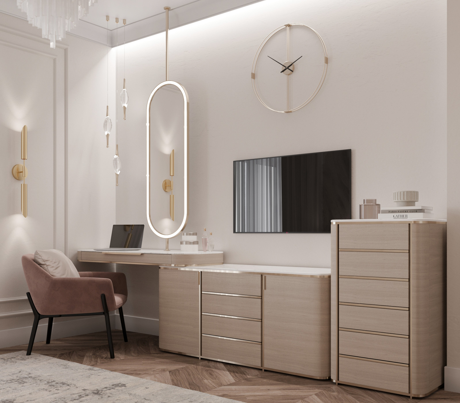 "Тёплое какао", квартира в ЖК "Дворянский", 98 м2