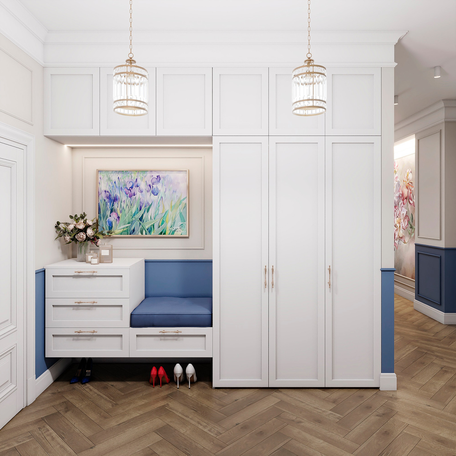 Утонченный проект с использованием разных стилей для семьи с двумя детьми