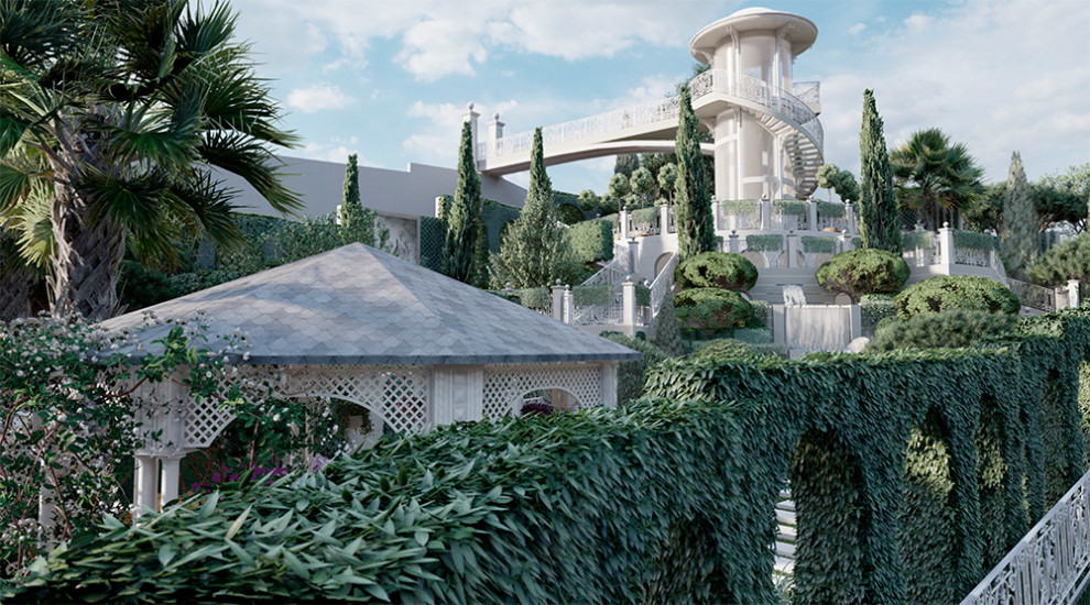 Концепция благоустройства и озеленения частной территории на сложном рельефе