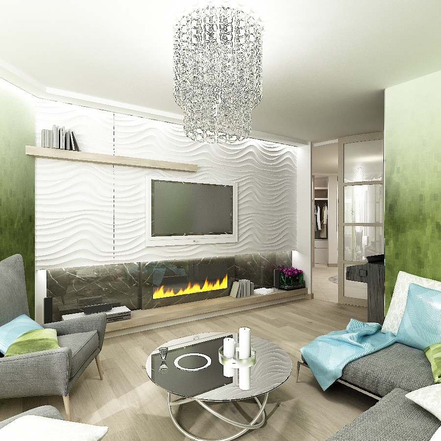 Гостиная в стиле Фьюжин