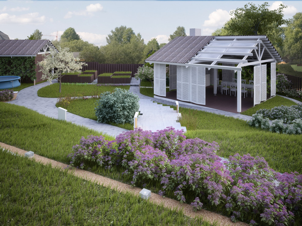 Ландшафтная архитектура участка частного дома в Красноярске