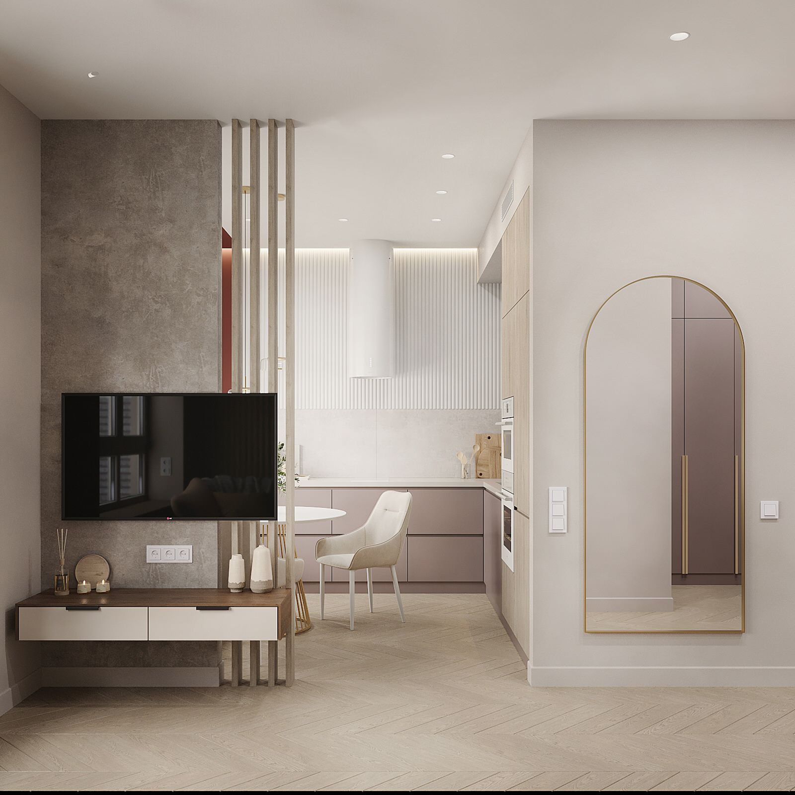 Жк "Огни", проект квартиры-студии в Москве.