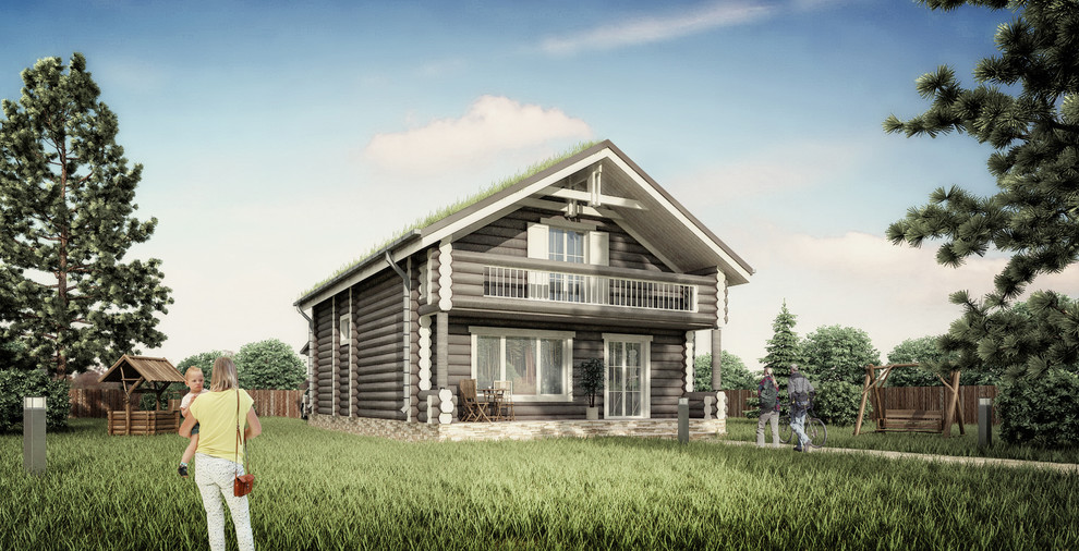 Обложка проекта: Компактный деревянный жилой дом площадью 115 м2