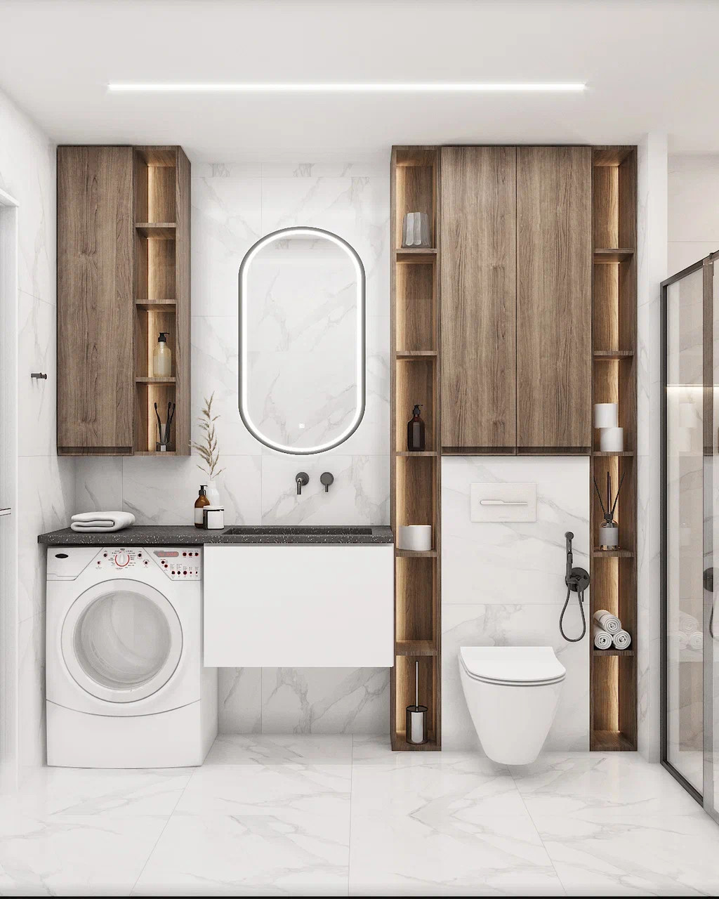 Квартира с двумя спальнями в современном стиле в теплых тонах