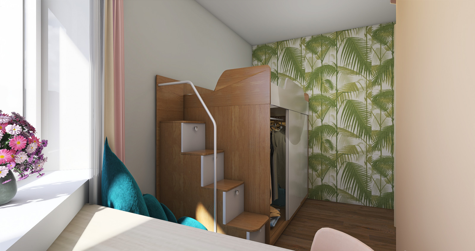 как переделать одну комнату с двумя окнами на две?