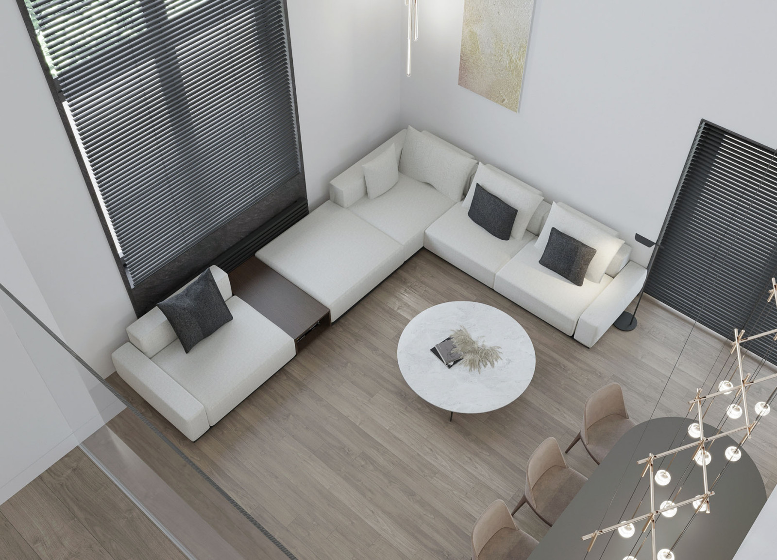 Y-house. Дизайн интерьера двухэтажного дома.