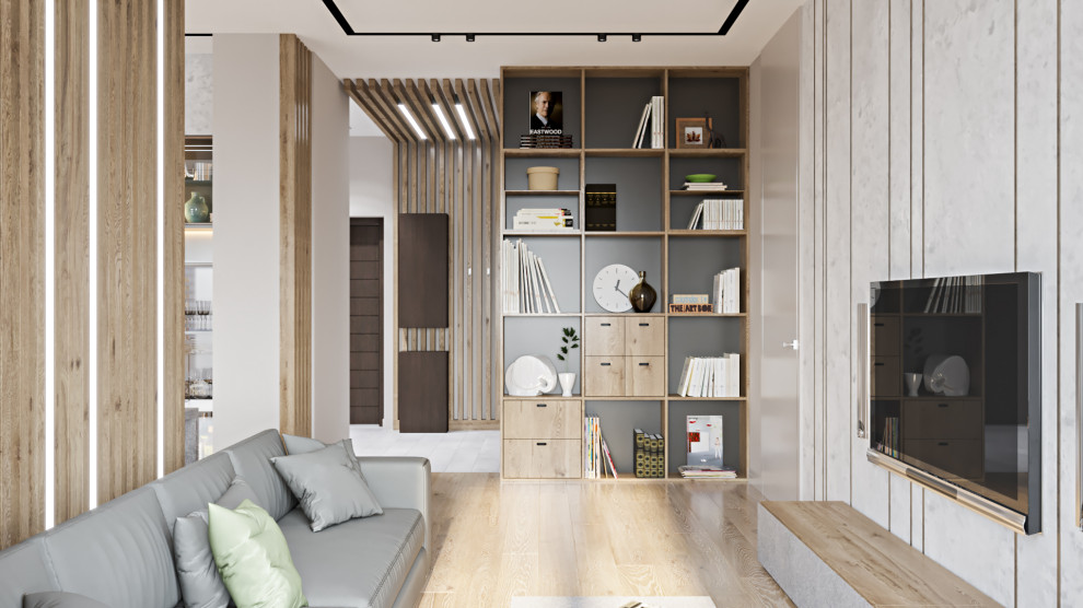 Гостиная с просматриваемой прихожей