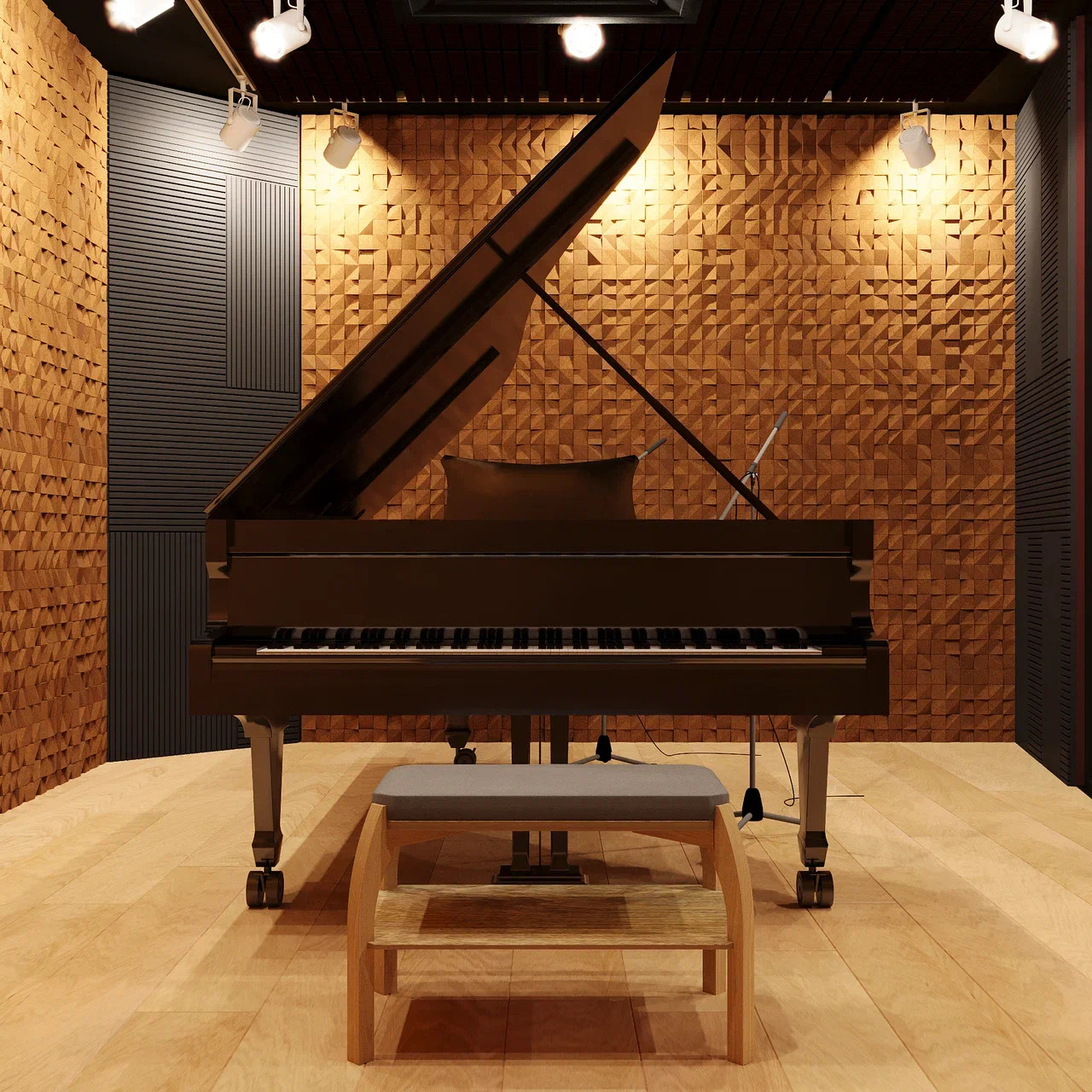 Банкетка в музыкальной студии