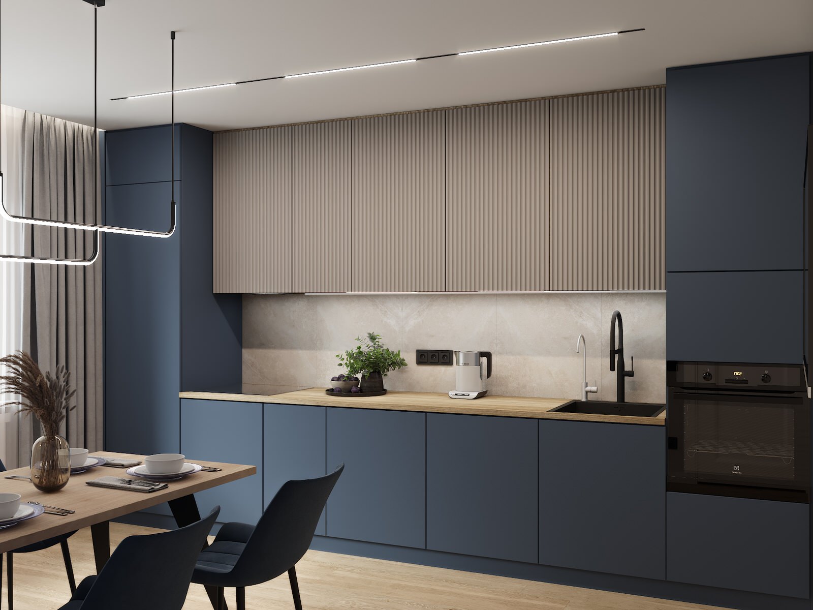 Визуализация дизайн-проекта квартиры 95 м кв, для пары с ребенком