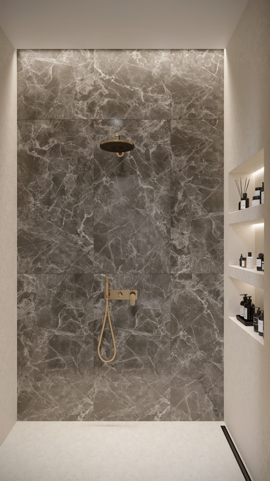 3к студия монохромный интерьер в стиле Современной классики