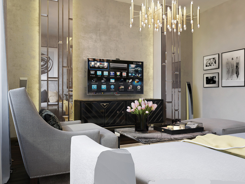 ЖК Мосфильмовский. Кухня-гостиная.