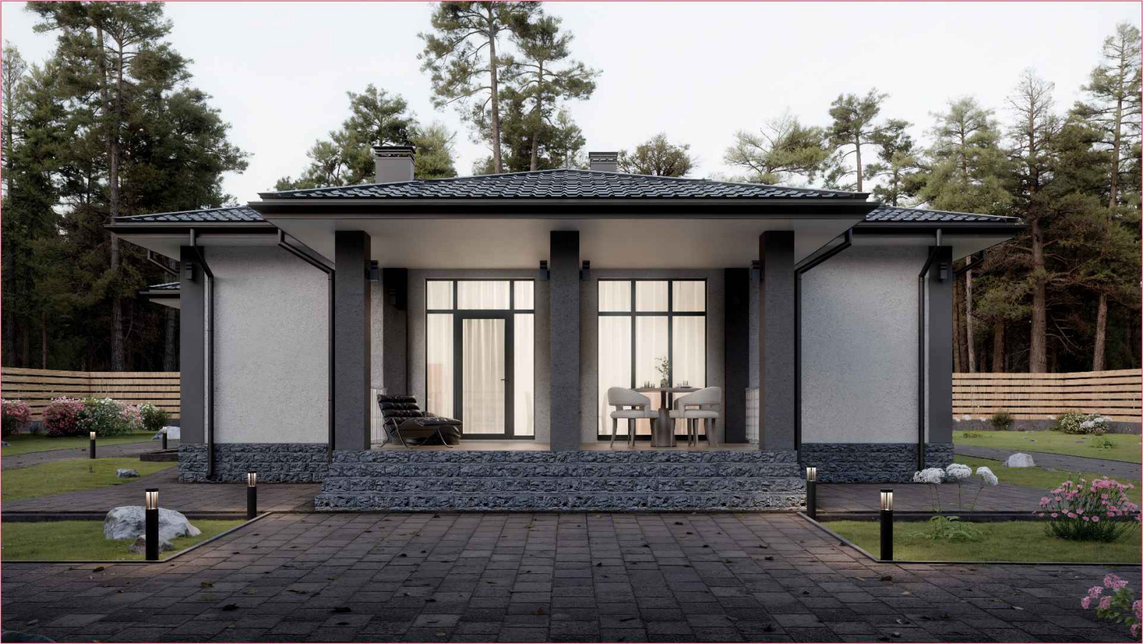 Одноэтажный дом в европейском стиле "ЗС 231-24"