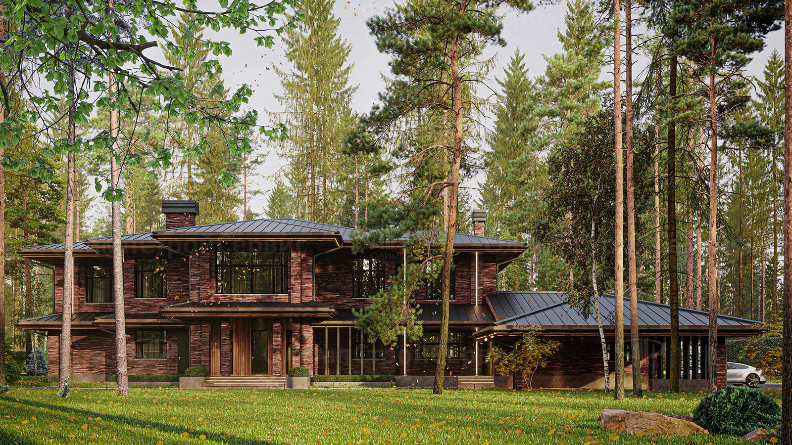 Обложка проекта: Большой двухэтажный коттедж «Ридли»