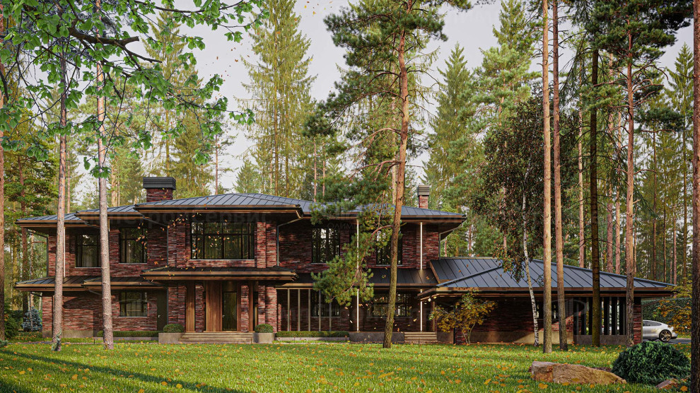 Обложка проекта: Большой двухэтажный коттедж «Ридли»