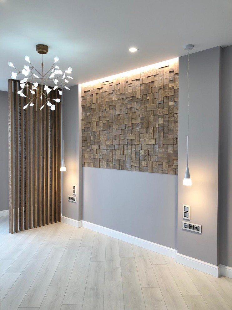 Обложка проекта: Отделка стены 3д декором и деревянными панелями