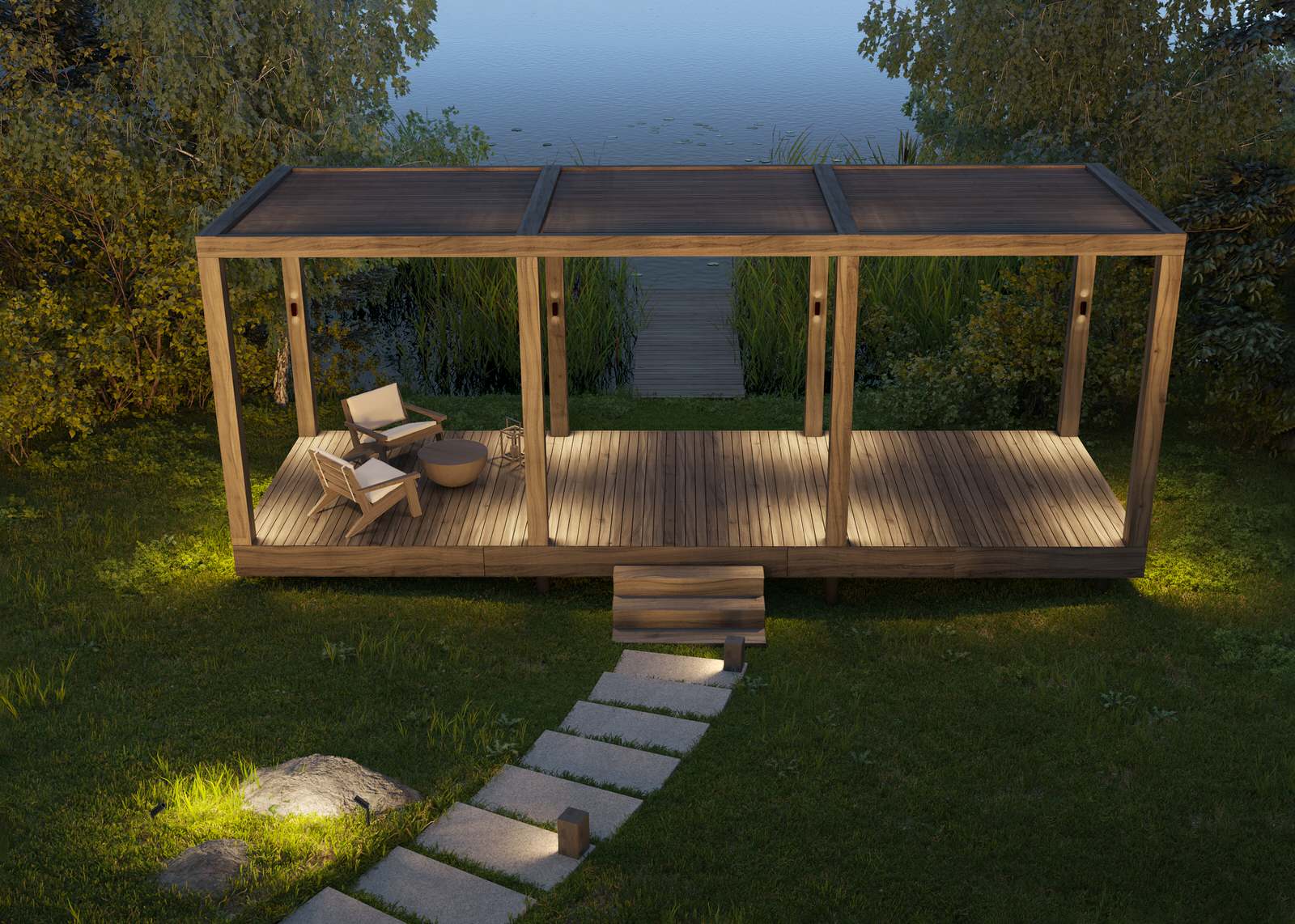 Дом охотника. Благоустройство территории.