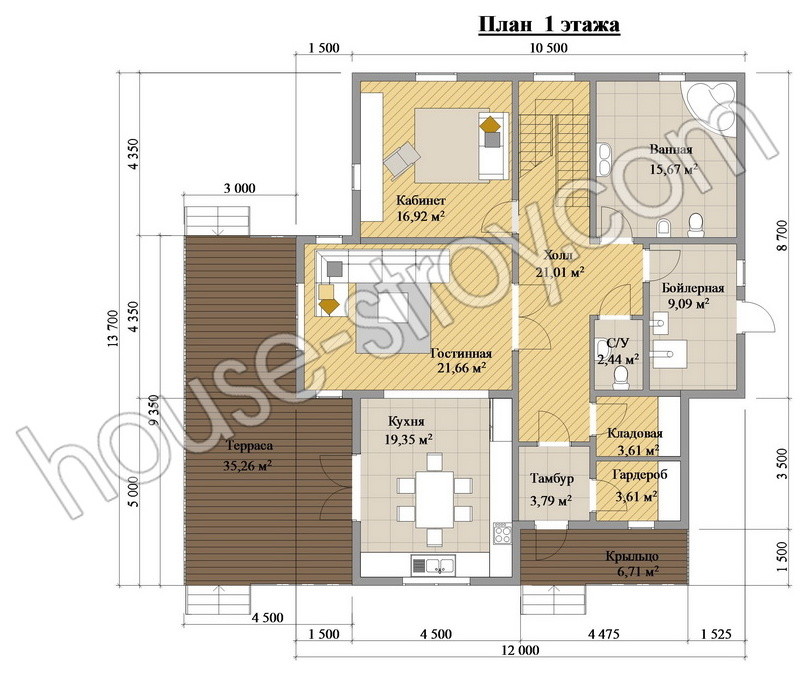 СИП дом 13,7х12 - 3С