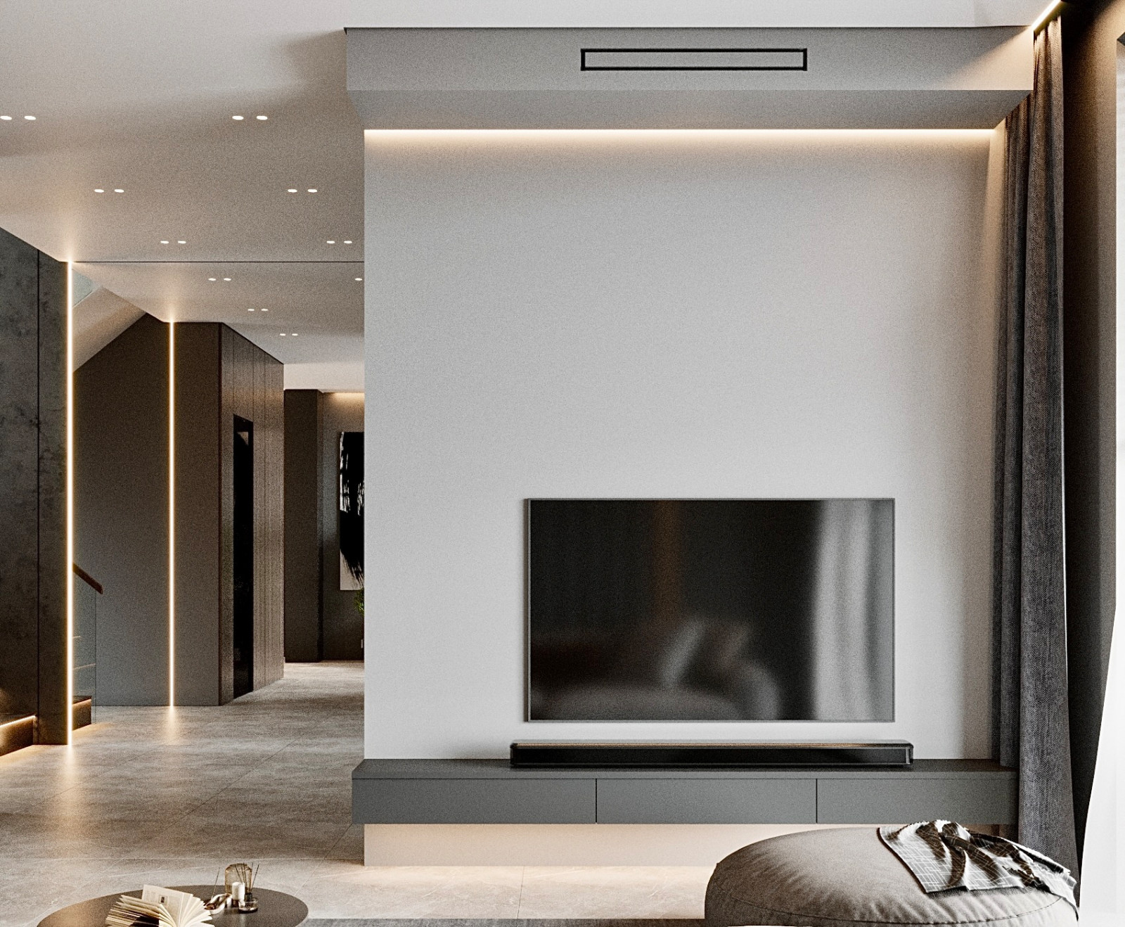 Обложка проекта: Два цветовых варианта для кухни-гостиной в рамках дизайн-проекта таунхауса выход