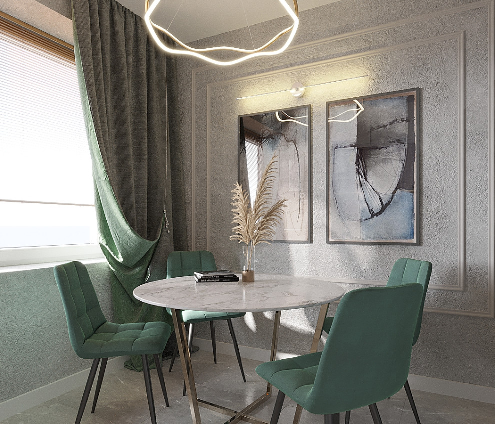 Серый-зеленый оазис: гармония контрастов