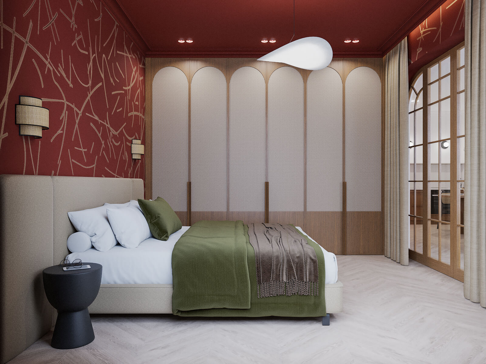 Спальня в стиле scandi