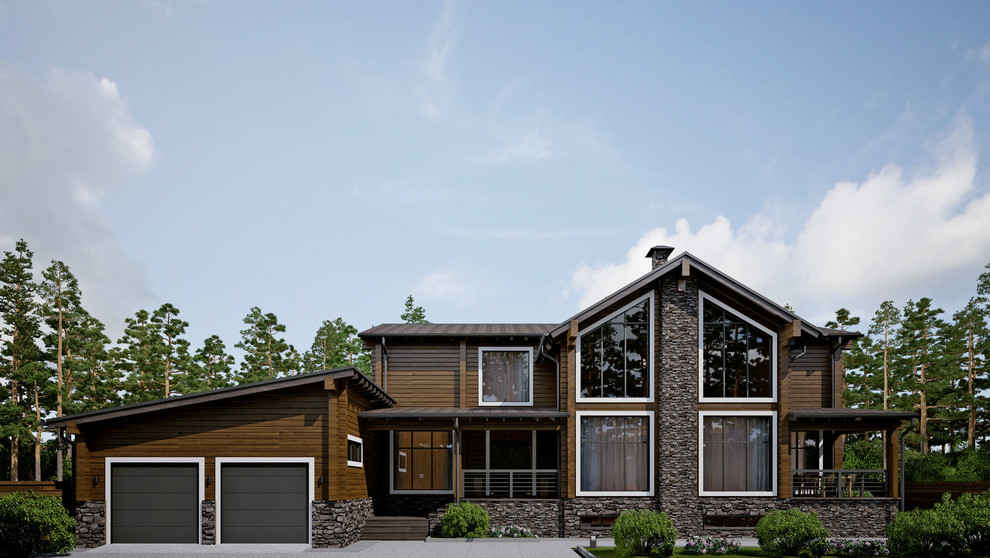 Проект дома из клееного бруса WOOD RESIDENCE 400 м^2