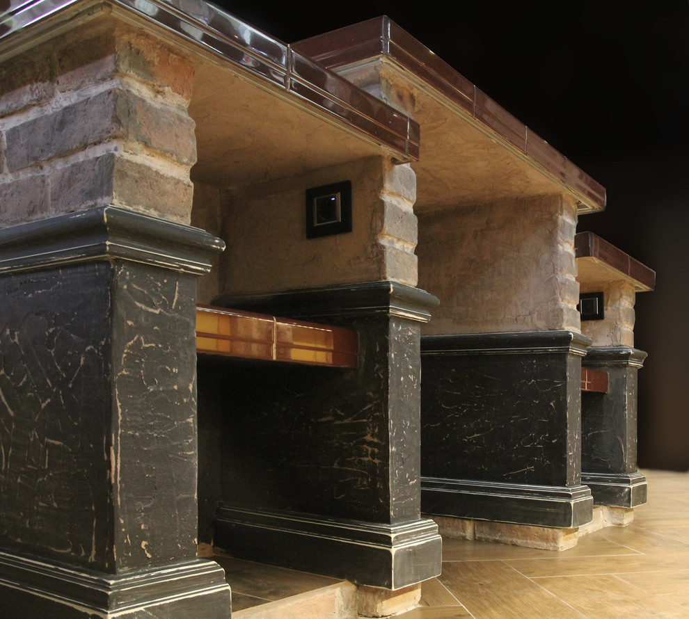 Современная мозаика в интерьере загородного дома