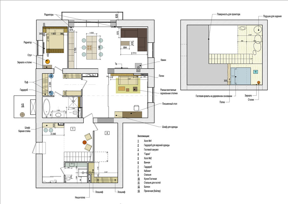 Лофт с лестницей – кинозалом