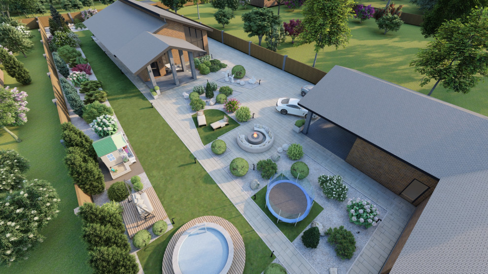 Ландшафтный дизайн 25 соток в д. Большая Ельня