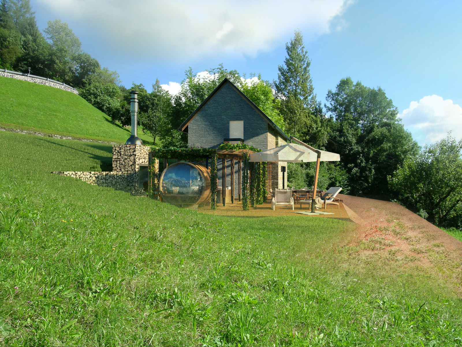 Visualization of Summer house in Pradebon, Italy