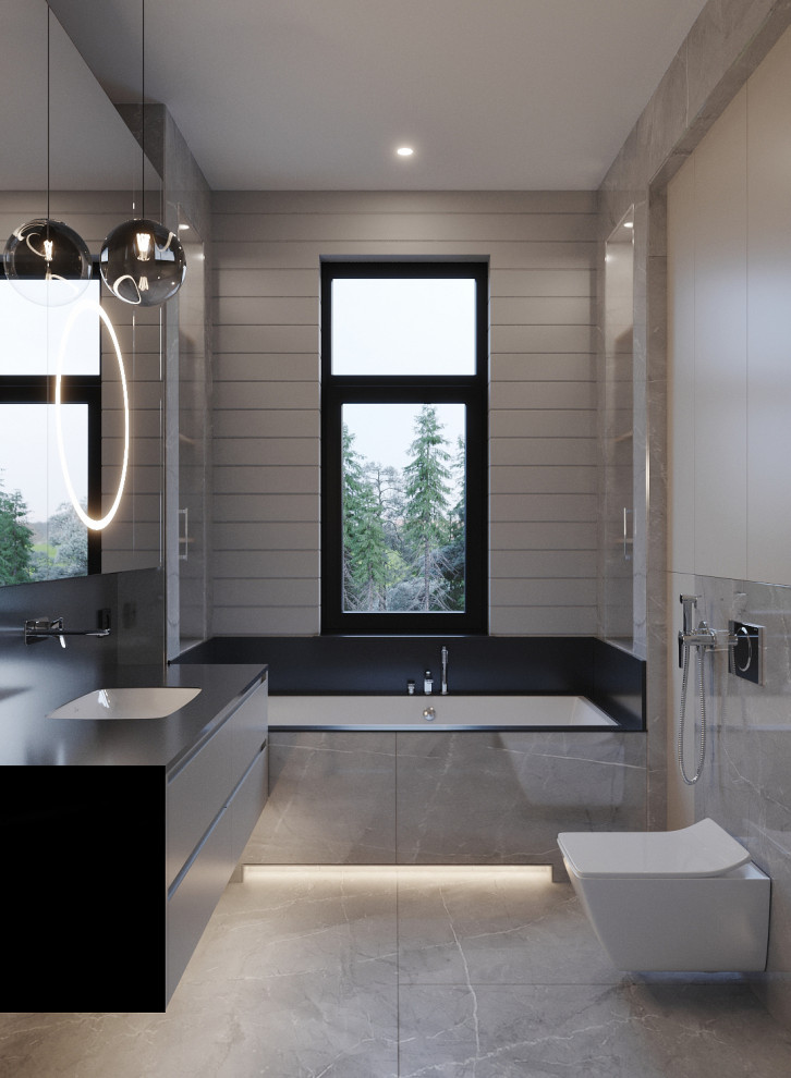 Детская ванная комната в проекте загородного дома