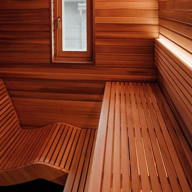Сауна, стены канадский кедр, пологи липа