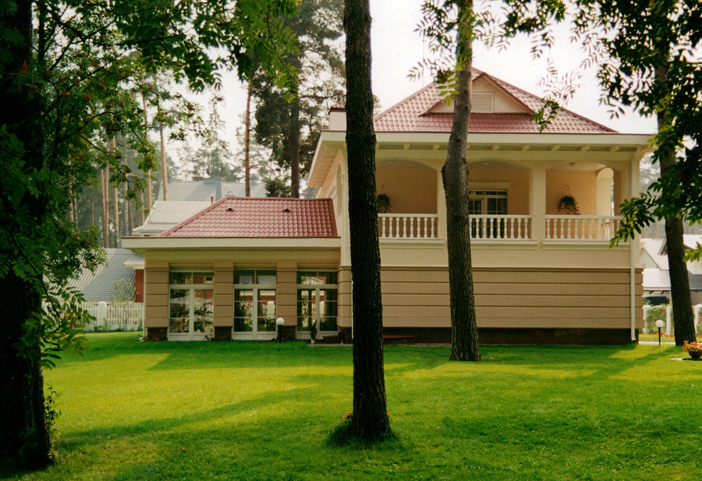 Фасад дома в стиле русского модерна,
