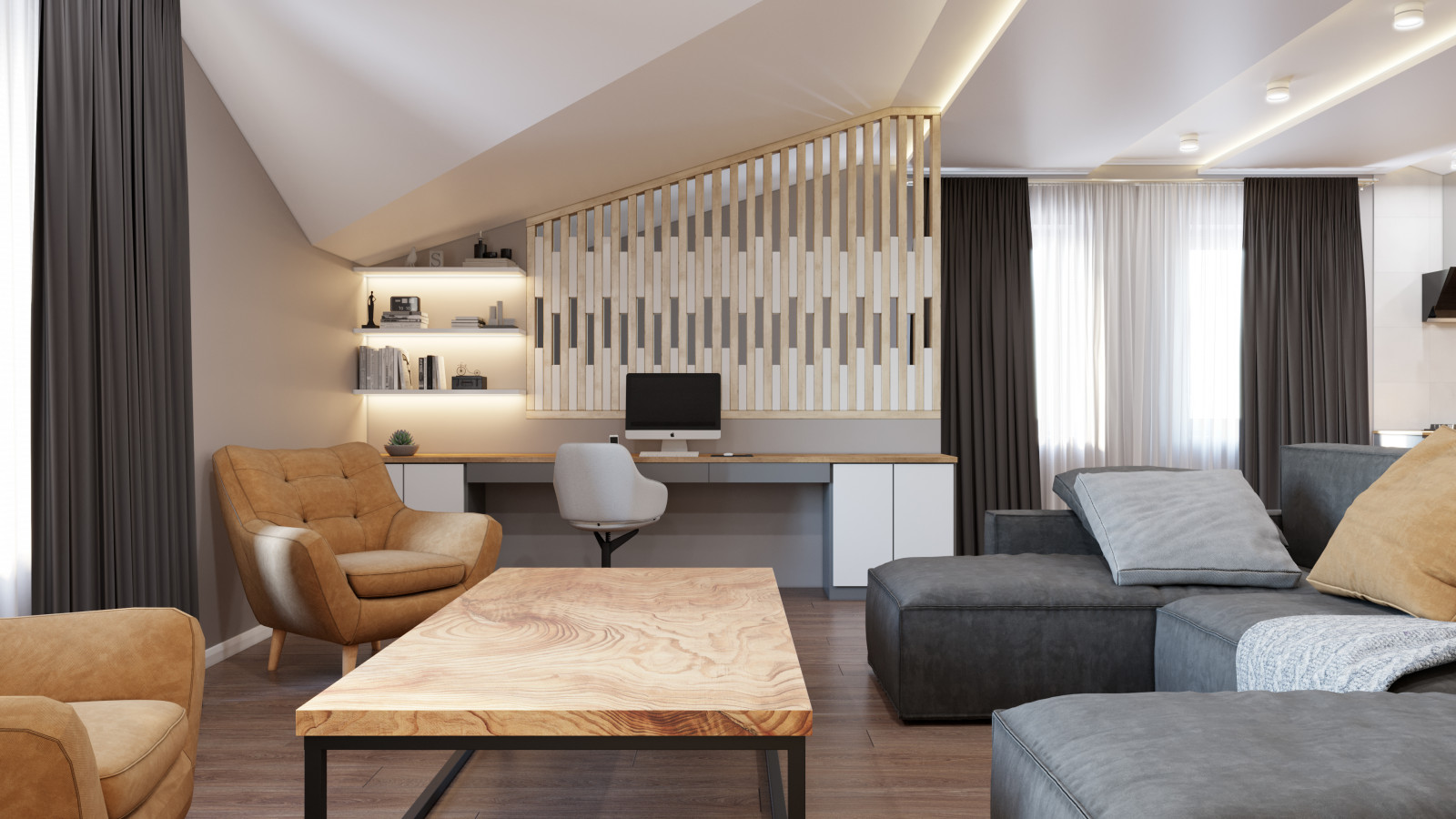 Дизайн мансардного этажа