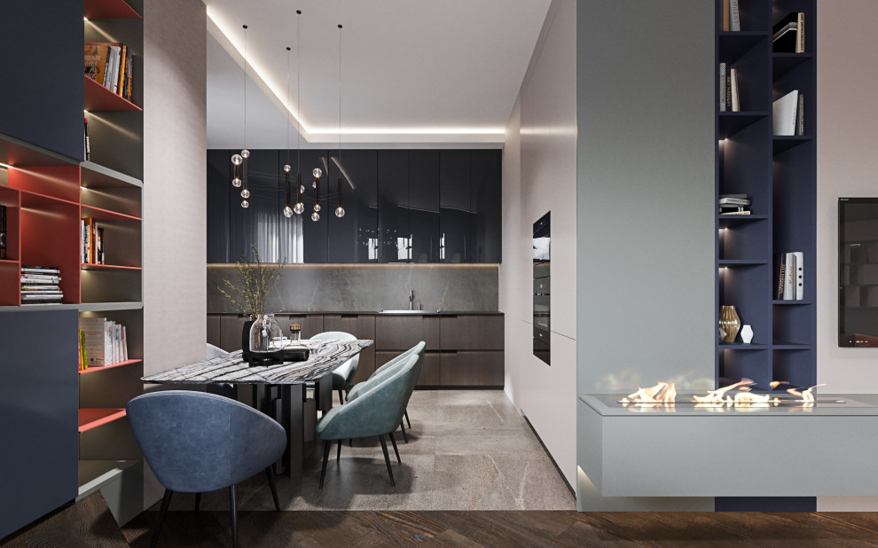 Студия в современном стиле в колониальных тонах