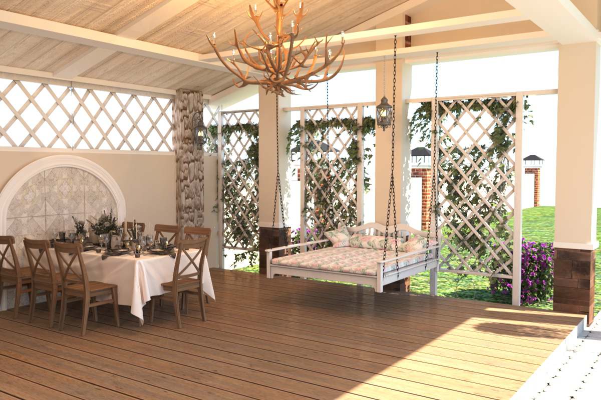 Дизайн зоны барбекю, басена