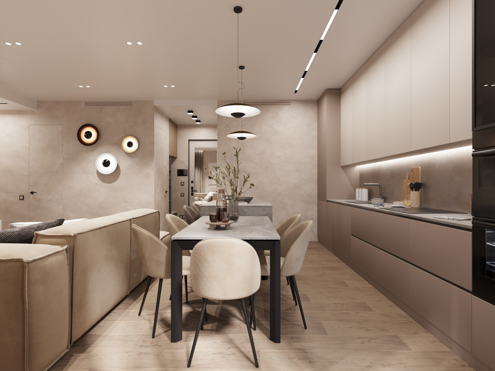 Дизайн проект - Квартира 80 м2 для многодетной семьи с двумя детскими комнатами