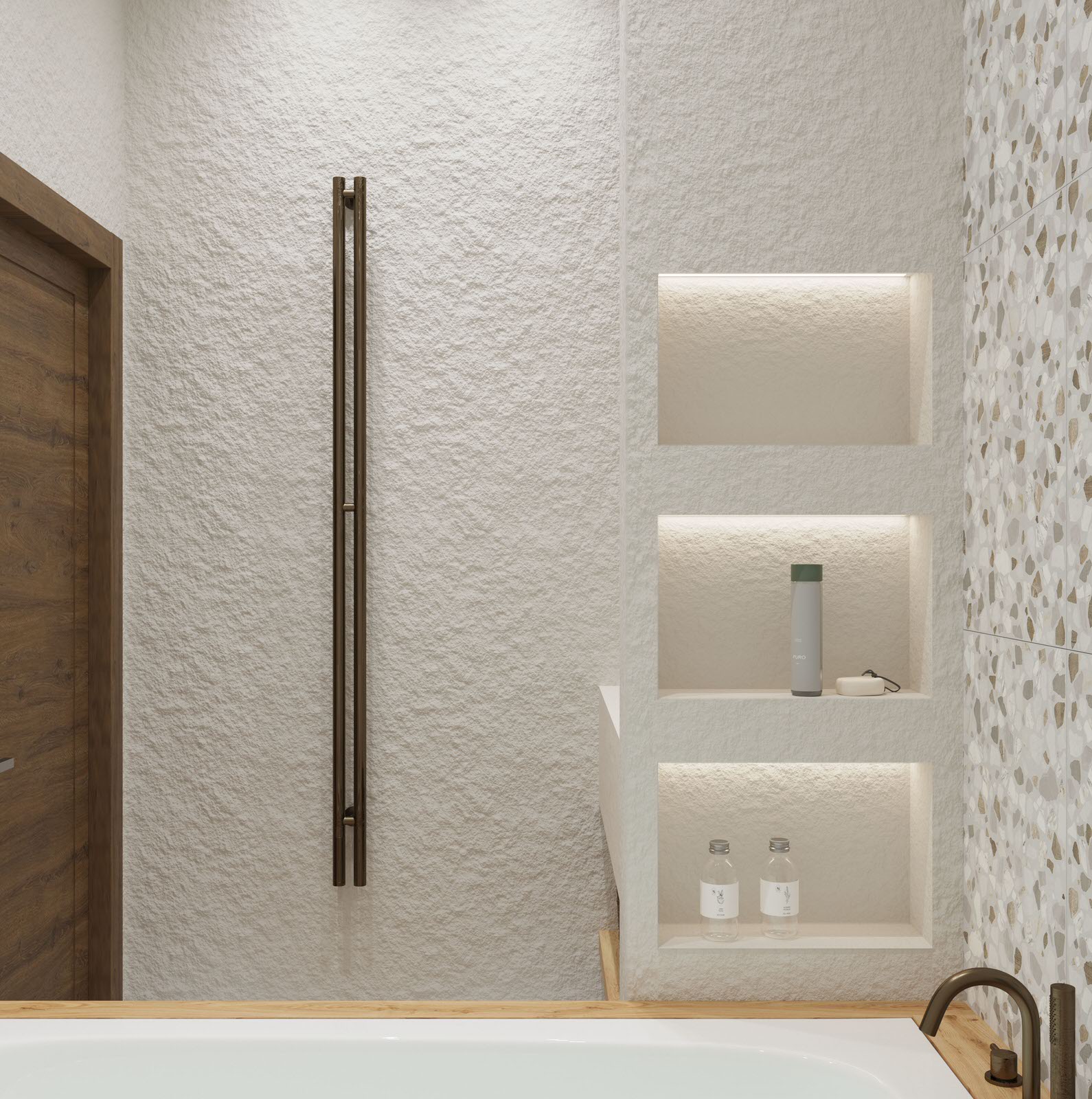 Проект квартиры в Москве, стиль ваби-саби