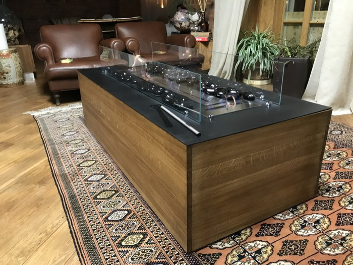 Журнальный стол с биокамином Oak под заказ