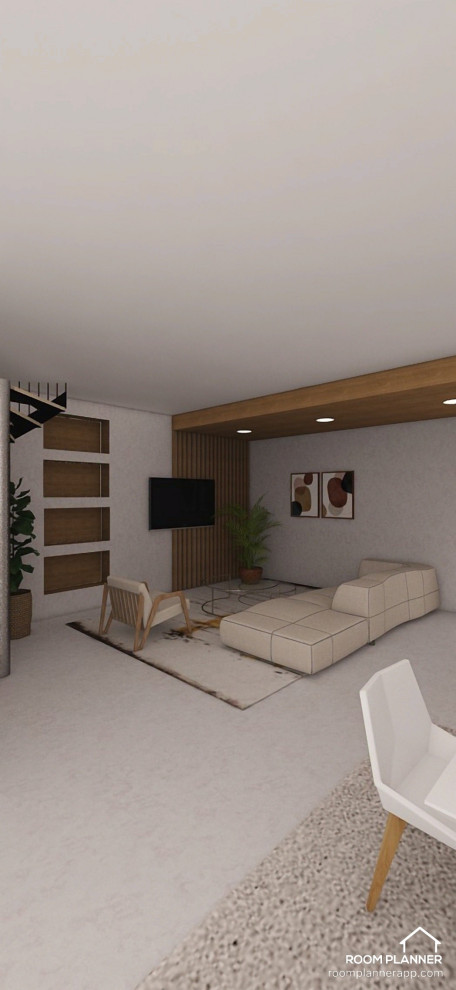 Обложка проекта: kitchen connected to the living room and dining room, soft minimalism and enviro