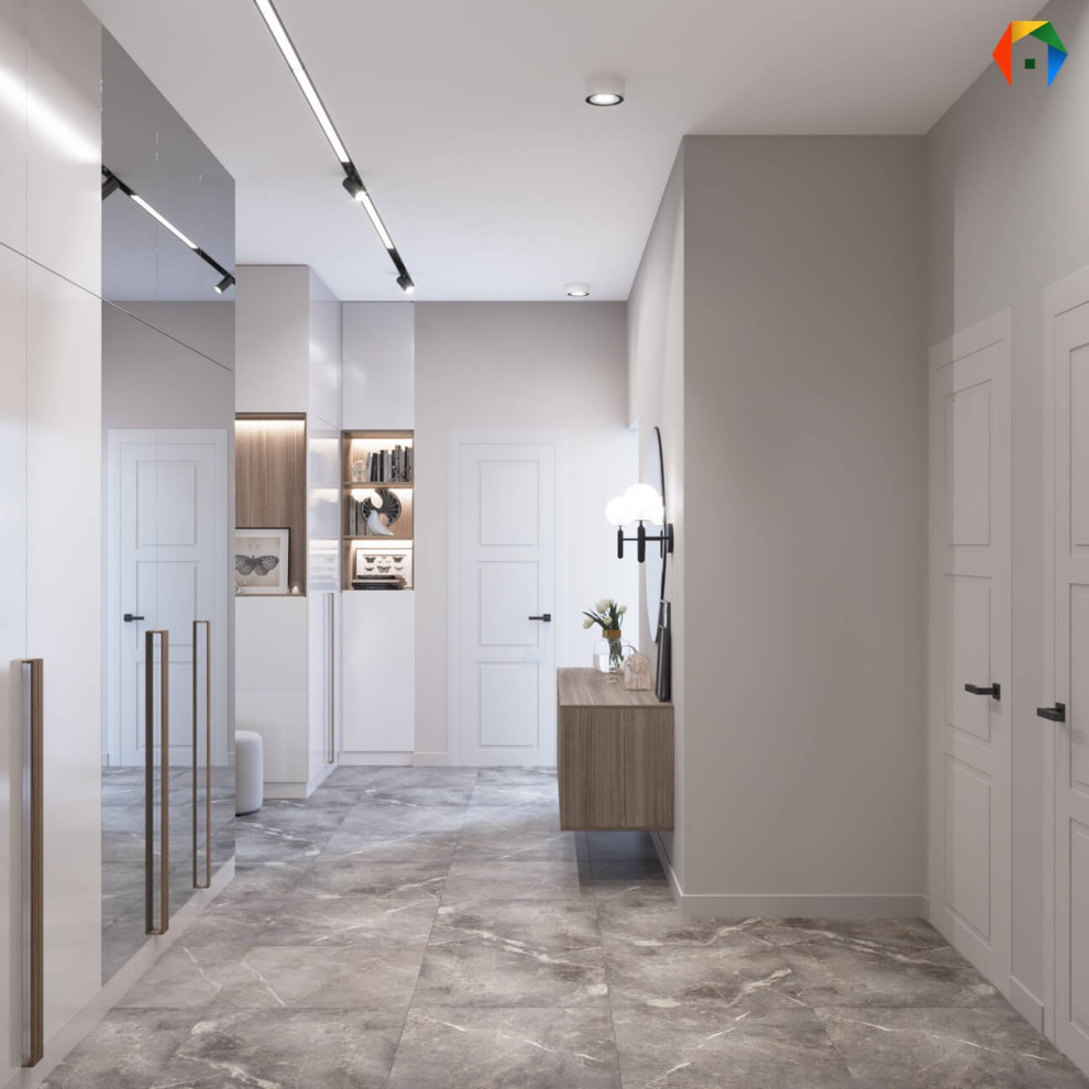 Серебрякова. Дизайн-проект трешки с кухней-гостиной